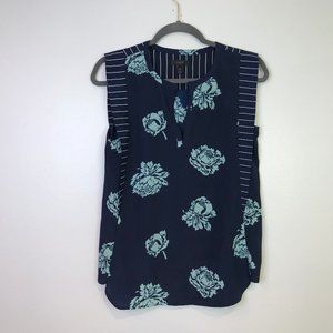 J.Crew graphic Peony blouse shirt sz. 00 blue
